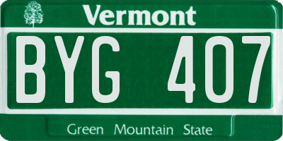 VT license plate BYG407