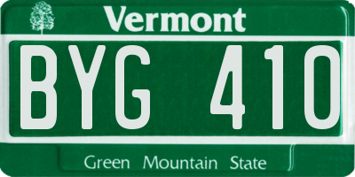 VT license plate BYG410