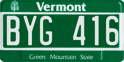VT license plate BYG416