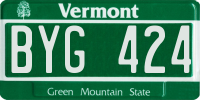 VT license plate BYG424