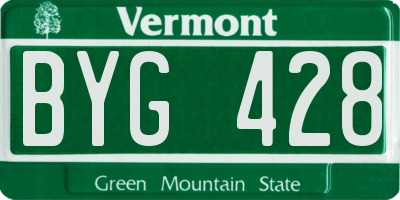 VT license plate BYG428