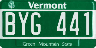 VT license plate BYG441