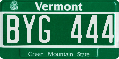 VT license plate BYG444