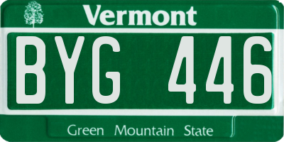 VT license plate BYG446