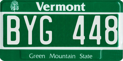VT license plate BYG448