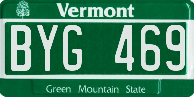 VT license plate BYG469