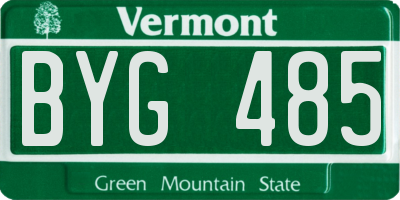 VT license plate BYG485