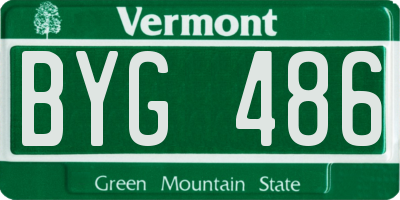 VT license plate BYG486