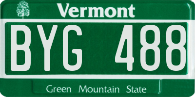 VT license plate BYG488