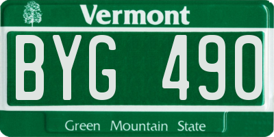 VT license plate BYG490