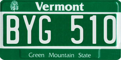 VT license plate BYG510