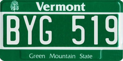 VT license plate BYG519