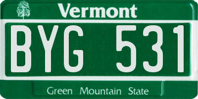 VT license plate BYG531