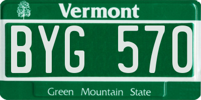 VT license plate BYG570