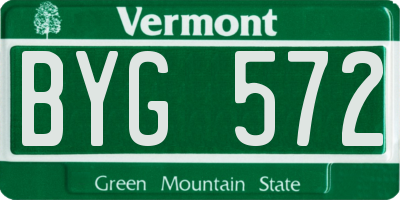 VT license plate BYG572