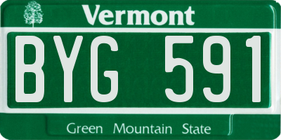 VT license plate BYG591