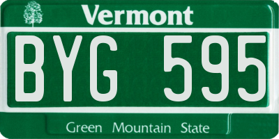 VT license plate BYG595