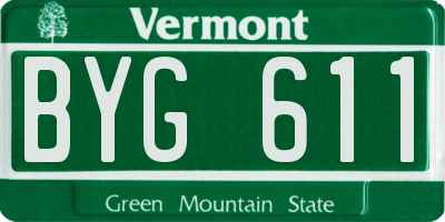 VT license plate BYG611