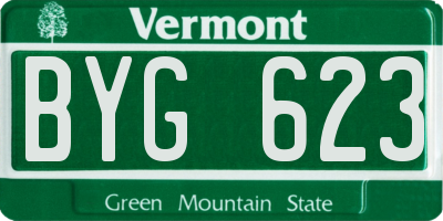 VT license plate BYG623