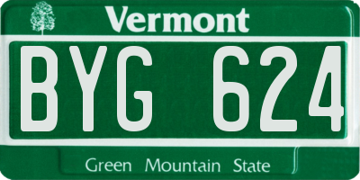 VT license plate BYG624