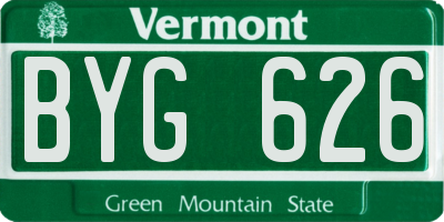 VT license plate BYG626