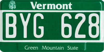 VT license plate BYG628
