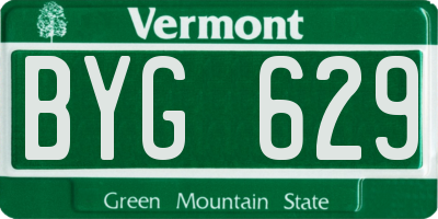 VT license plate BYG629