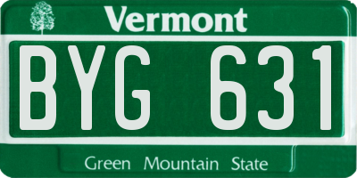 VT license plate BYG631