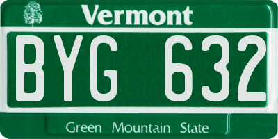 VT license plate BYG632
