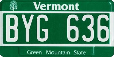 VT license plate BYG636