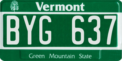 VT license plate BYG637