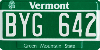 VT license plate BYG642