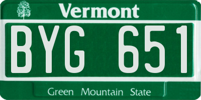 VT license plate BYG651