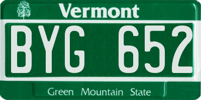 VT license plate BYG652