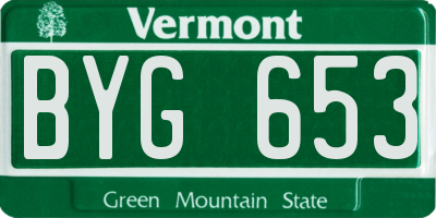 VT license plate BYG653