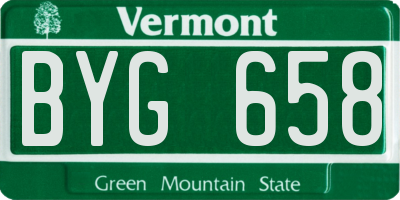 VT license plate BYG658