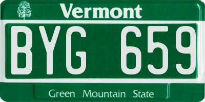 VT license plate BYG659