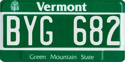 VT license plate BYG682