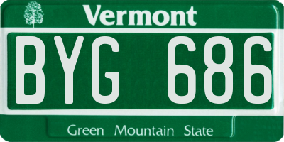 VT license plate BYG686