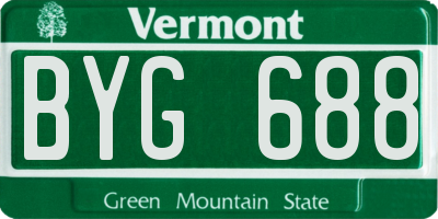 VT license plate BYG688