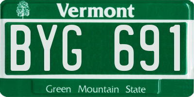 VT license plate BYG691
