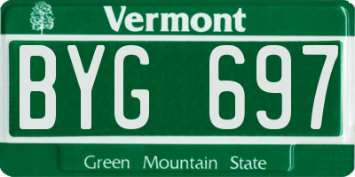 VT license plate BYG697