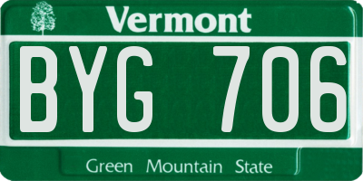 VT license plate BYG706