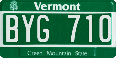 VT license plate BYG710