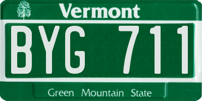 VT license plate BYG711