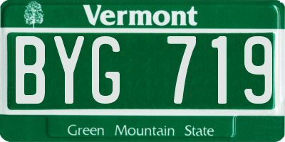 VT license plate BYG719