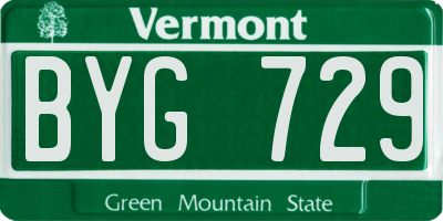VT license plate BYG729