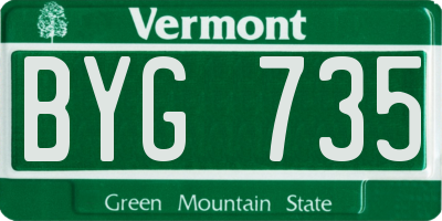 VT license plate BYG735