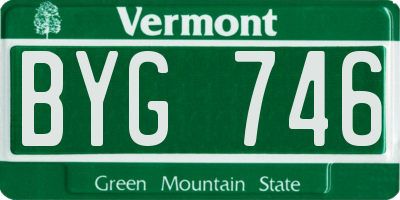 VT license plate BYG746