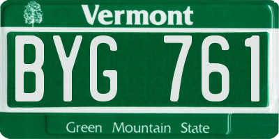 VT license plate BYG761